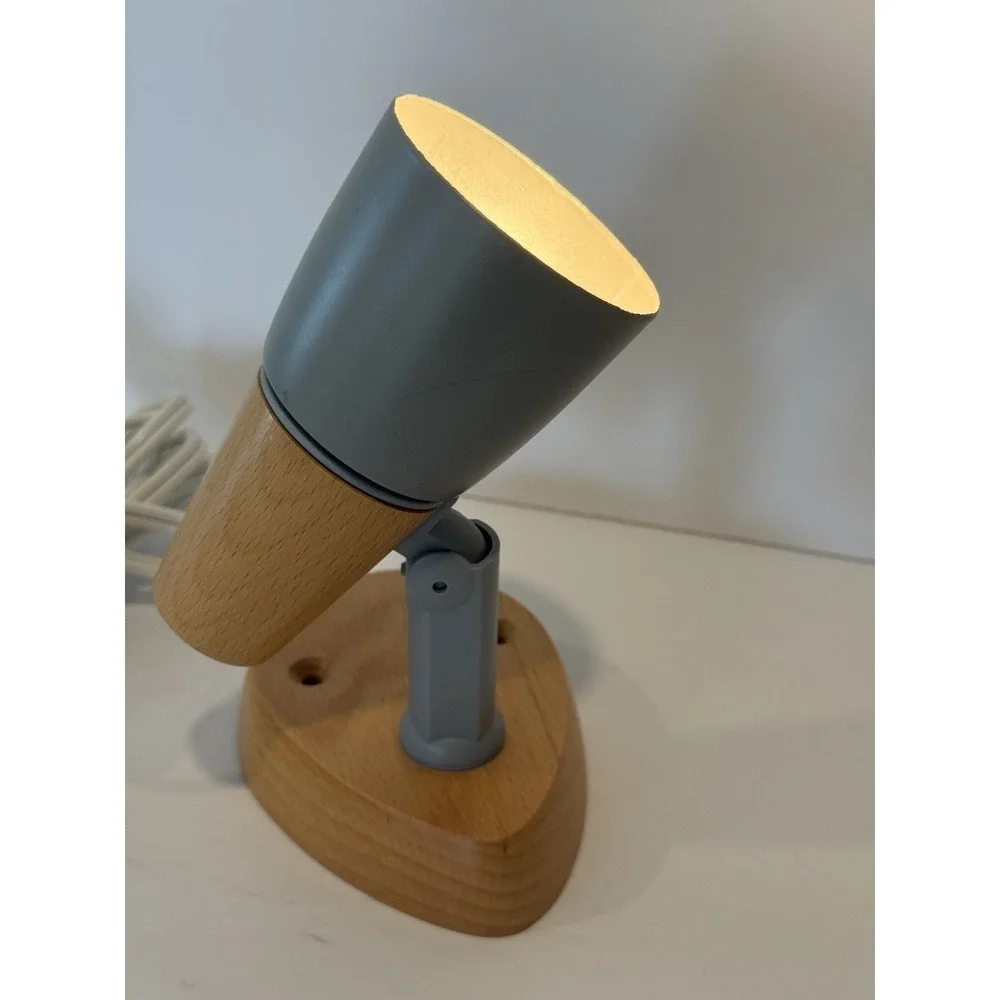 Vintage IKEA LJUS Wall Sconce Spotlight Lamp Type V9509 Beech Wood Grey Hungary